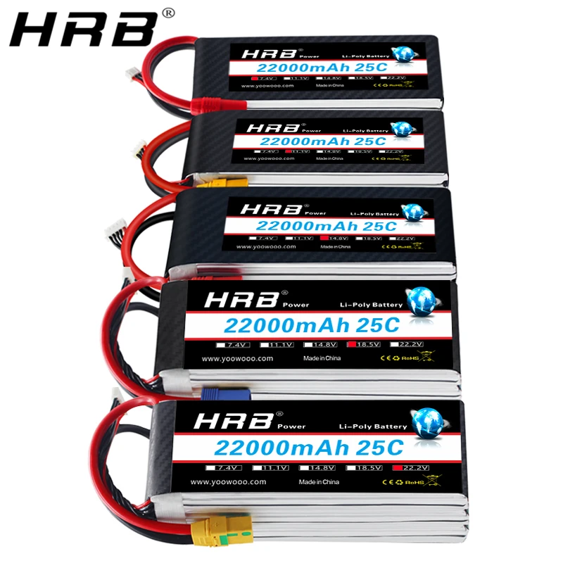HRB 22000mah 7 4 V Lipo батарея 11 1 14 8 18 5 22 2 T Deans XT60 XT90 EC5 2S 4S 5S 6S 3S 1S RC Heli самолет скейтборд