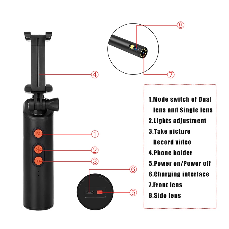 8mm Wifi Endoscope Camera IP67 Waterproof WiFi Borescope 1080P HD Dual Inspection  Camera for Android Iphone iOS With 8 LED - Price history & Review, AliExpress Seller - Jingleszcn Official Store