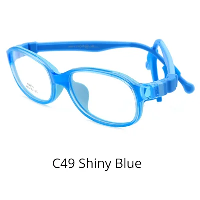 C49 Shiny Blue Ralferty/Детская оптическая оправа для очков с держателем, Небьющийся ультра-светильник TR90, Спортивная оправа для мальчиков и девочек K8874 - Цвет оправы: C49 Shiny Blue