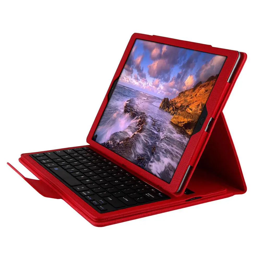 12,9 дюймов Съемная кожаная Bluetooth клавиатура с защитным чехлом для iPad Pro