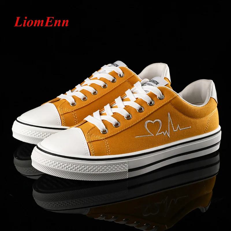 

2020 New Canvas Sneakers Women Fashion Black Yellow Sneakers Designer Vulcanized Shoes Woman Unisex basket femme Big Size 35-44