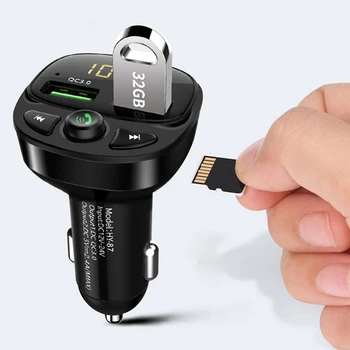 

Car Bluetooth wireless hands-free audio car MP3 player 2.1A car charger fast dual USB car cigarette lighter car accessories