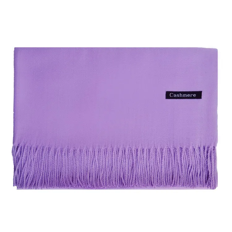 Light Purple 200*70 см 250 г зимний супер толстый шарф 37 сплошной цвет двухсторонний имитация кашемира шарф женская большая шаль нагрудник одеяло шарф - Цвет: Light Purple