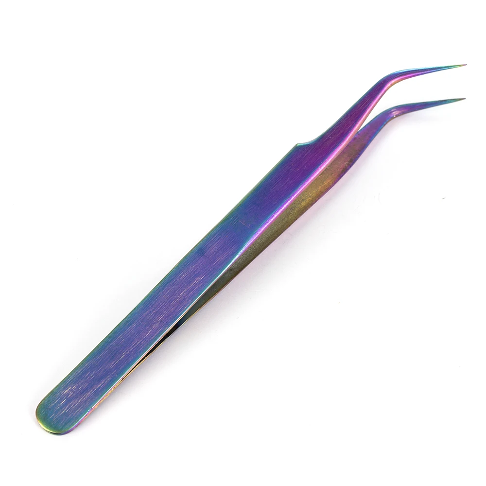 1Pcs Curved Straight Tweezers Rainbow Eyelash Extension Nails Decor Picker Dead Skin Remover Manicure Makeup Nail Tools - Цвет: SF719