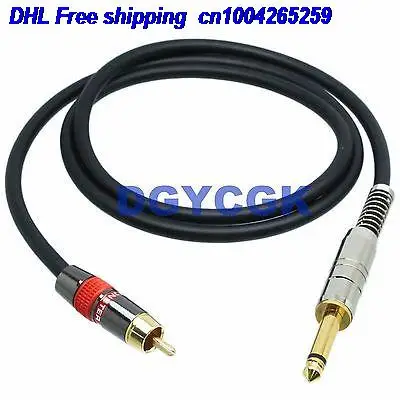 EMS DHL 10pcs 3 5mm 6 35mm 1 4 RCA plug jack mono TS 25FT cable adapter audio AV Headphone MIC cable 22j