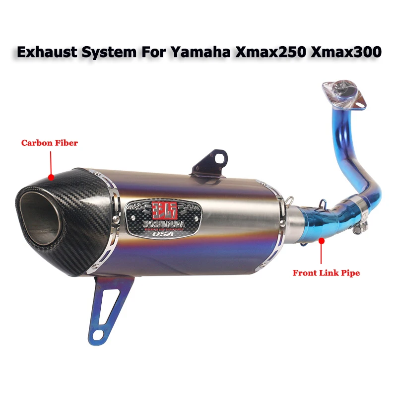 A Для Yamaha xmax 300 xmax 250 xmax 400 мотоцикл Yoshimura выхлопная полная система Модифицированная Передняя Mid Link с глушителем - Цвет: A