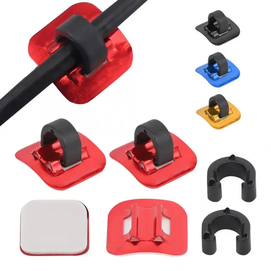 Bicycle Frame Buckle CANSUCC Bicycle Brake 4 Pcs Bike Brake Cable Tube Guide Shifter Adapter Bicycle Frame C Buckle Bike Parts