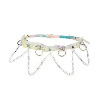 

All Match Street Dance Punk Metal Chain Decorative Belt Faux Leather Waist Strap Ring Personalized