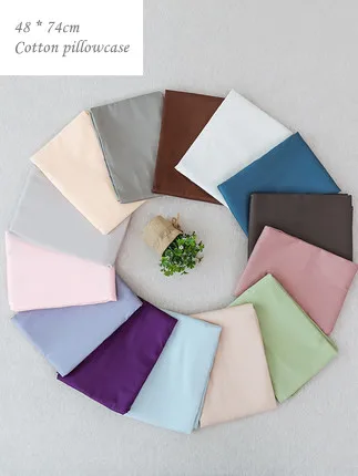 ZHUO MO 48*74cm 100% cotton Pillowcase Soft Decorative Pillow Case Pillow Covers Solid Color Multi-color Hotel for home