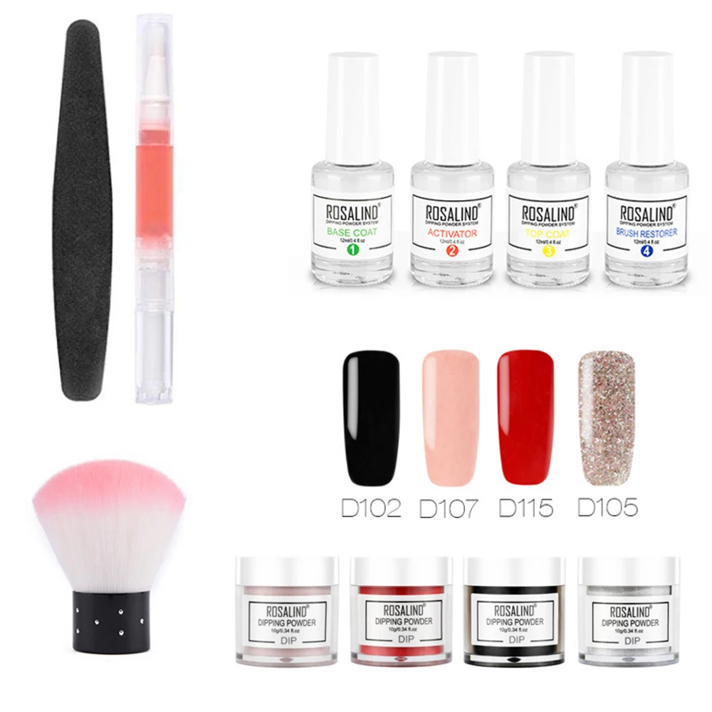 

Nail Dipping Powder Starter Kit, Acrylic Quick Dip Powder Nails Powders System Kit UV/LED Light Free Simple Quick Long Lasting