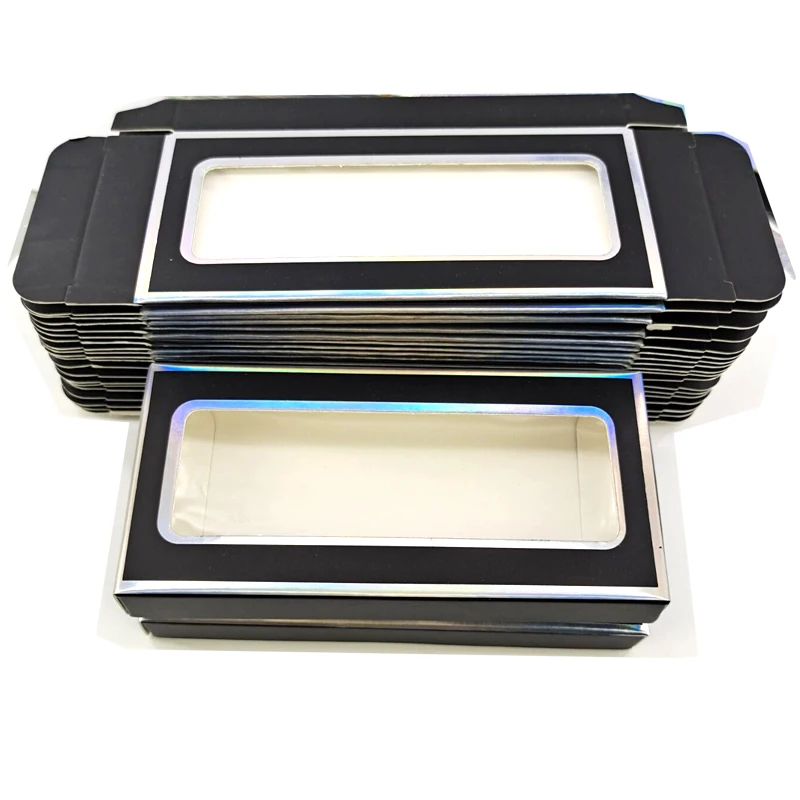 

wholesale 50pcs paper eyelash packaging box lash boxes packaging 3d mink lashes rectangle case Without tray in bulk