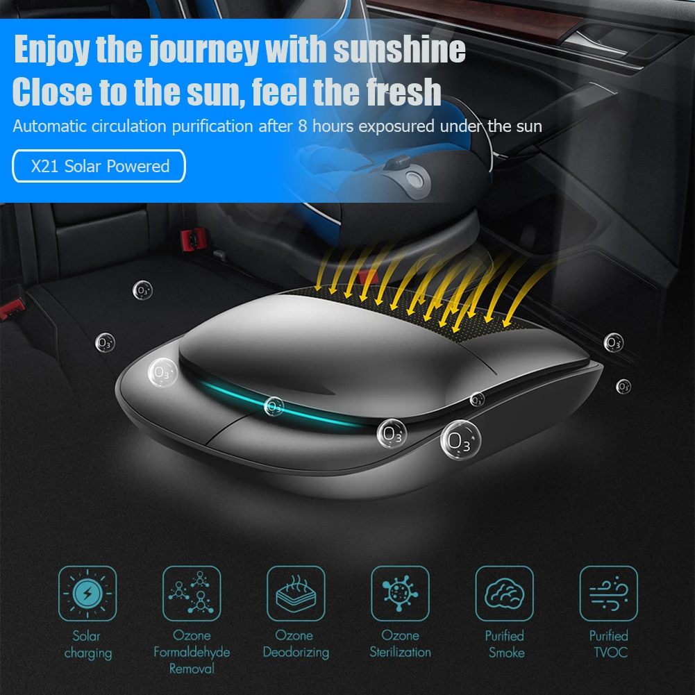 X21 Ozone Air Purifier  Portable Ozone Disinfection 3 Modes Ozone Sterilizer USB Rechargeable Car Deodorizer Air Freshener