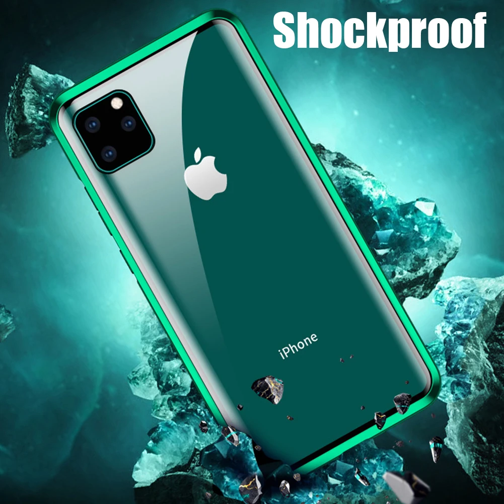 Магнитный чехол из закаленного стекла для iPhone 11 Pro X XS MAX XR 7 8 Plus, магнитный металлический бампер для samsung Galaxy Note 10 Plus