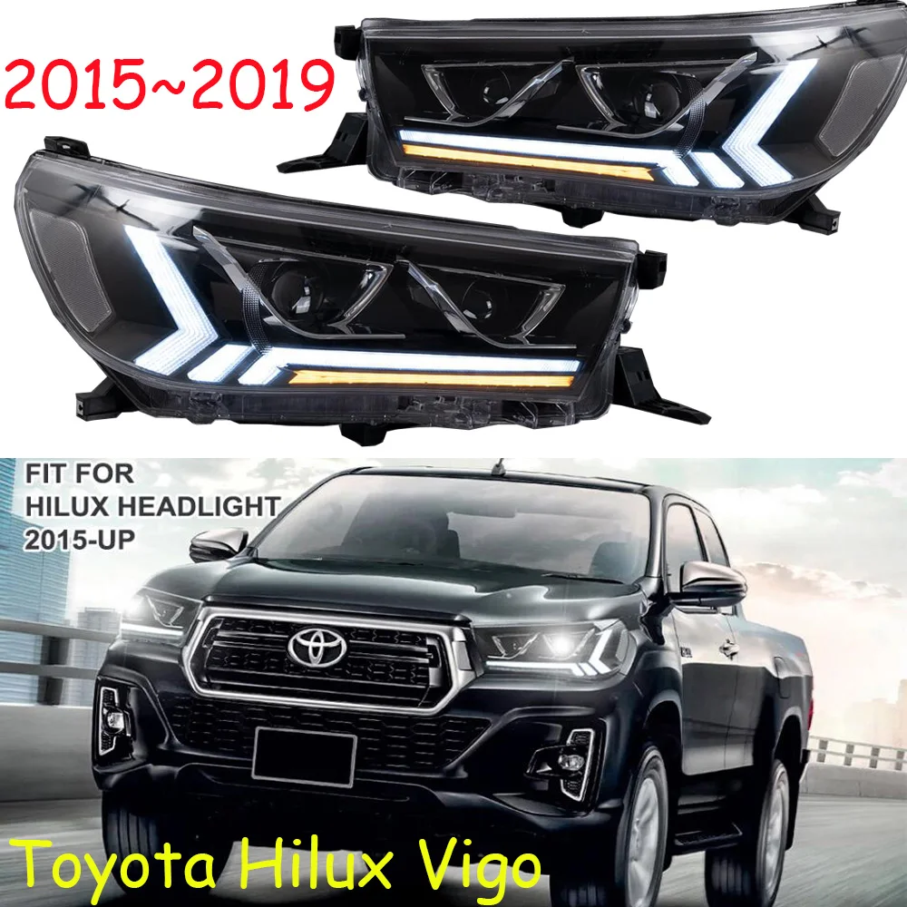 2 шт.~ 2019y автомобильный bupmer головной светильник для Hilux Vigo головной светильник revo автомобильные аксессуары светодиодный DRL HID ксеноновые противотуманные фары для vigo фары