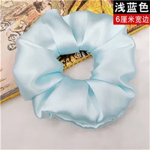 LightBlue Модные женские элегантные 6 см ширина чистый шелк резинки для волос милая резинка OL базовый зажим для волос конский хвост держатель - Цвет: LightBlue