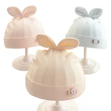

Newborn Baby Hat for Girls Boys Cute Bunny Beanie Cap Spring Cotton Hats Infant Caps Babies Accessories Photography Props
