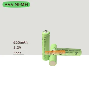 

3psc/lot 1.2v 600mah AAA remote control toy rechargeable NI-MH rechargeable battery AAA 1.2V 600mAH free shipping