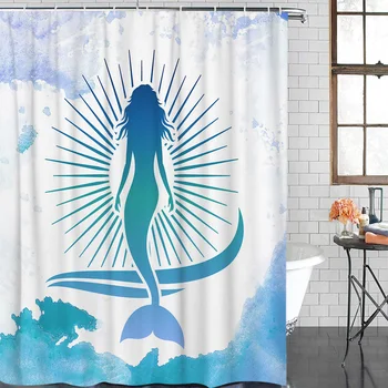

Ocean Mermaid Summer Style Waterproof Shower Curtain With Hook for Home Decoration Bathroom Shower Curtain
