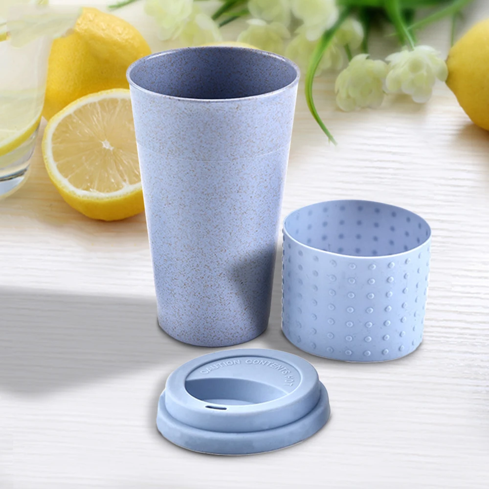 Новинка 2019 пластиковые кофейные чашки из пшеничной соломы дорожная кофейная