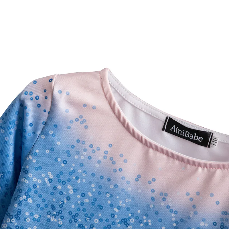 С рисунком популярного аниме косплей Холодное сердце 2 костюм Эльзы маскарадный