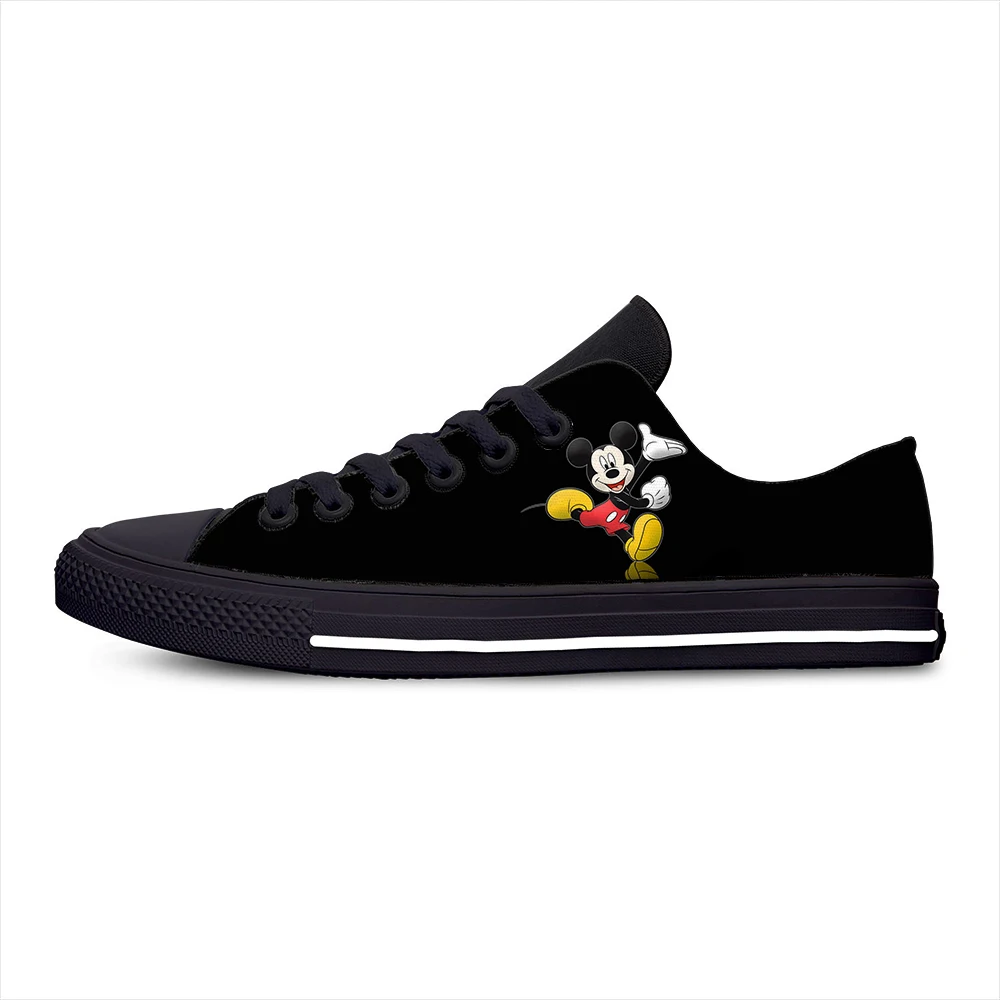 Mickey18 Новинка года; обувь с Микки Маусом; женская дышащая Классическая обувь с низким берцем и принтом; Легкие модные кроссовки; Мужская парусиновая обувь с мышкой - Цвет: Mickey18