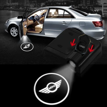 

2pcs Shadow Lamp Projector Light Car Led Wireless Door Logo Light Welcome Decor Lamp Laser Atmosphere for miniCar Light