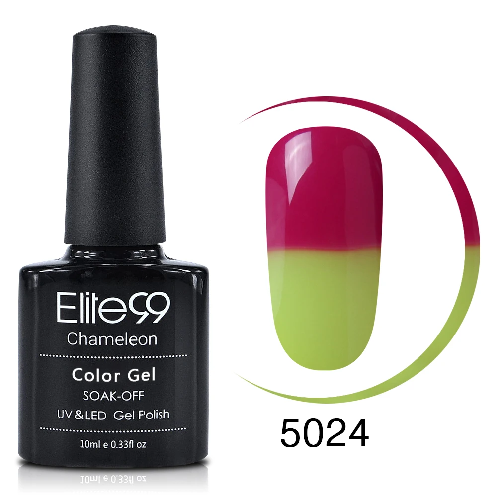 Elite99 10 мл термальный Цветной Гель-лак замочить от температуры гель для изменения цвета лака для ногтей Гибридный лак для гелей маникюр - Цвет: 5024