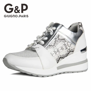 

Brand Women Leopard Sneakers Wedges Shoes Platform 6 cm Fashion Snake Pattern Casual Style Big Size for Ladies