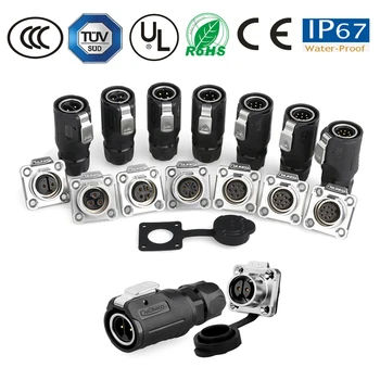 

M16 IP67 waterproof connector Electronic Male Plug Female Socket 12v 10a dc power 2/3/4/5 pin welding cable connectors powercon