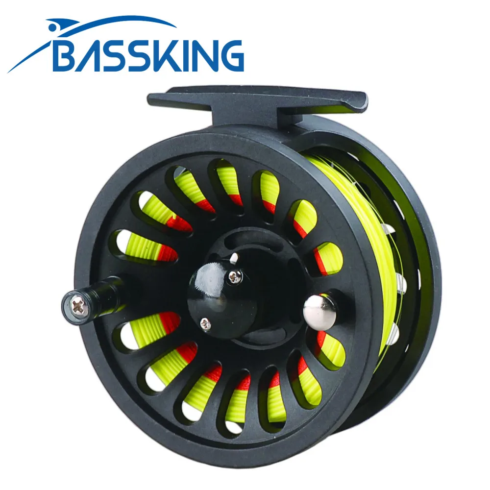 BASSKING Pre-Loaded 5/6 WT Fly Fishing Reel with Weight Forward Floating  Fly Fishing Line Backing Line Taper Leader Combo Set