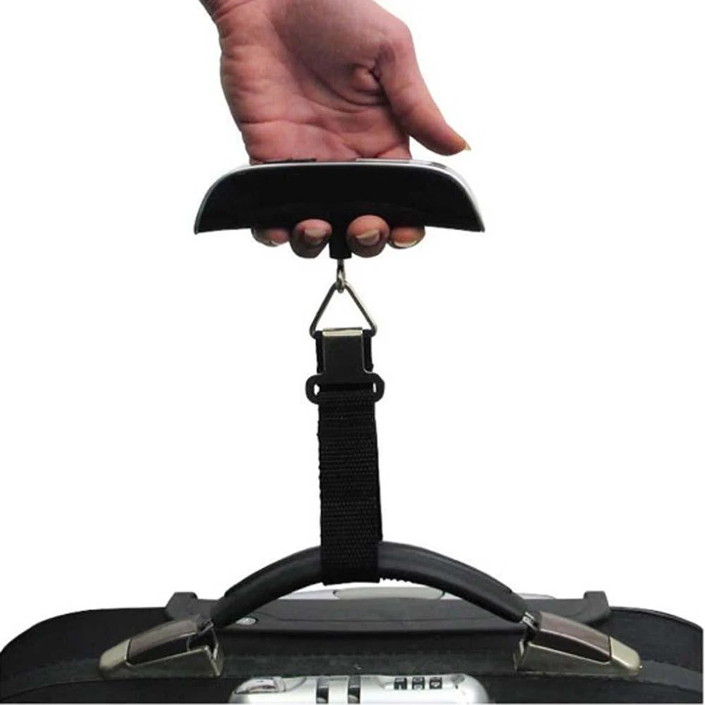 50kg/110lb Digital Electronic Luggage Scale Luggage Scales Portable Hanging Suitcase Scale Handled Travel Bag Weighting Balance 3