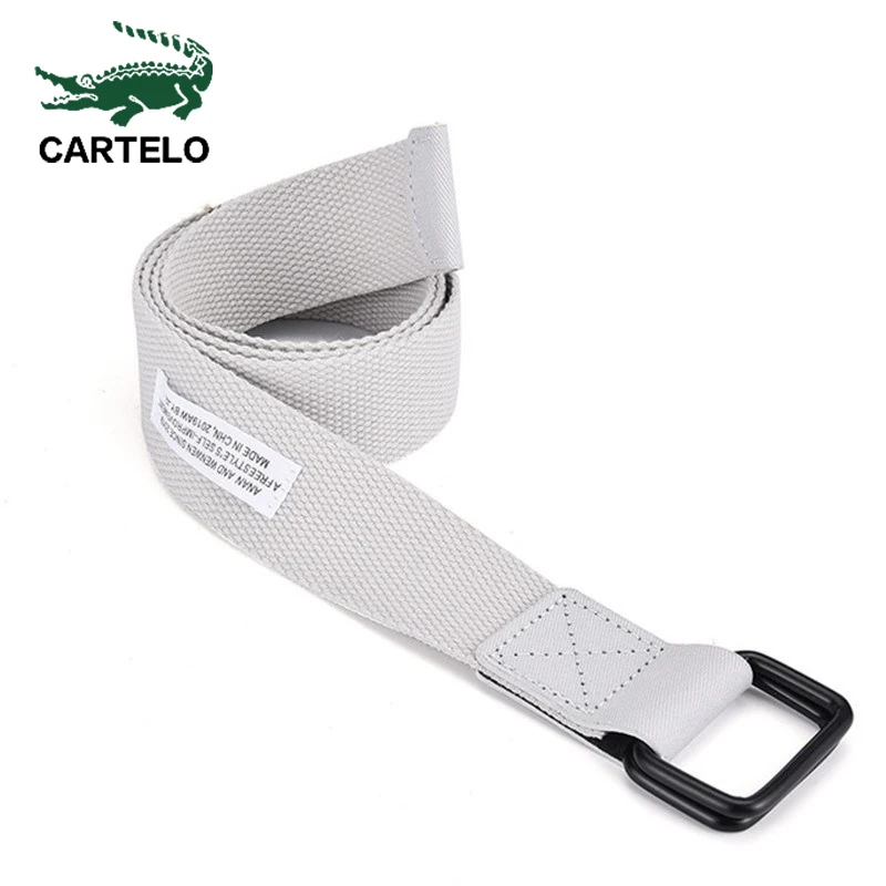 

CARTELO pure fashion colorful Harajuku buckle aviation alloy canvas belt color ladies long belt casual women belt new