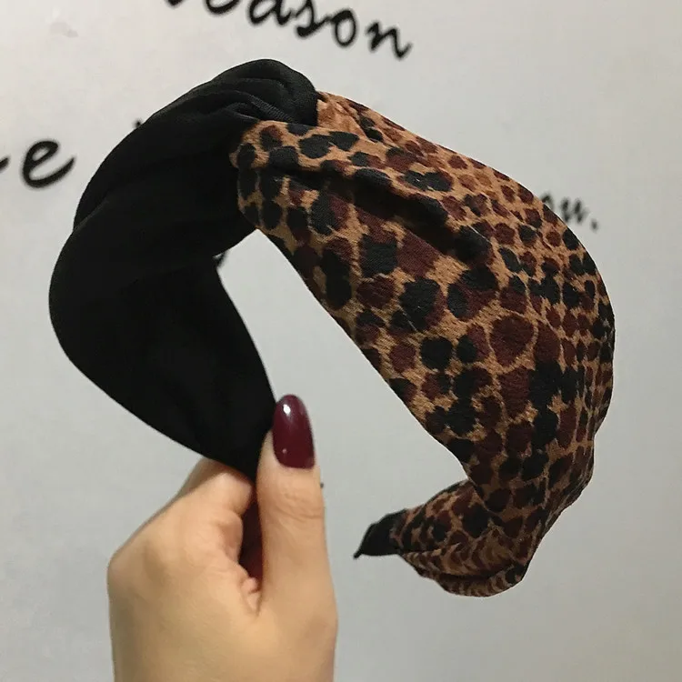 Модель из Южной Кореи, цветные линии питона, перекрещивающиеся узелки, серия han, широкая лента, тканевая лента для волос