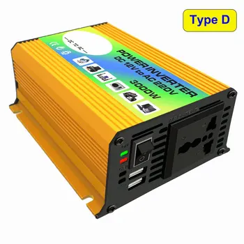

New Car Conversion Inverter LED Display Dual USB Yellow 6000W 4000W 3000W Inverter 12V-220V Multiple Protection