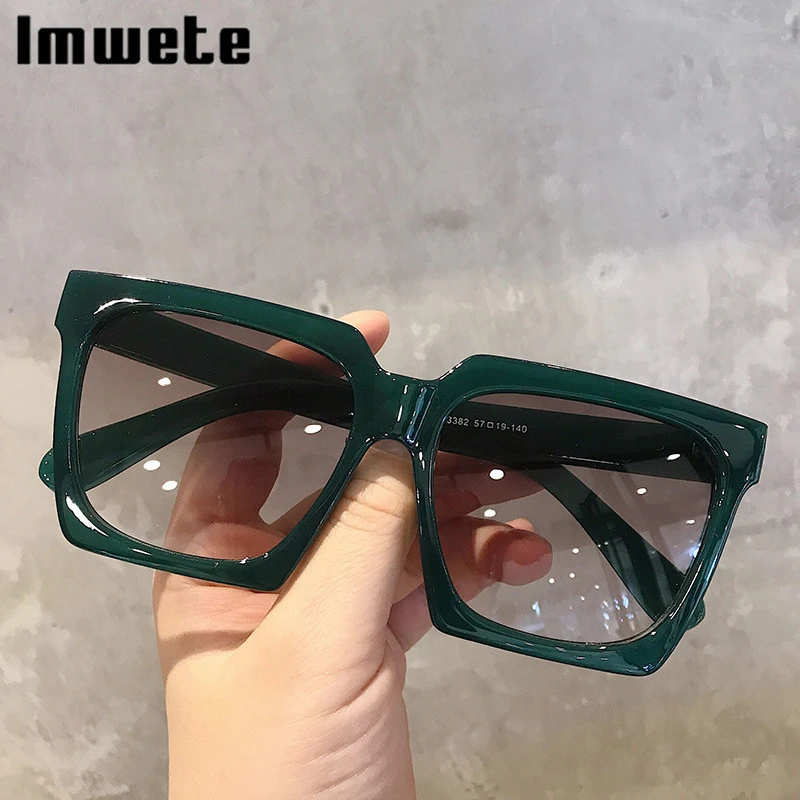 best sunglasses for big nose Imwete Vintage Square Sunglasses Women Sun Oversized Eyeglasses Men Brand Outdoors Spectacles Retro Trend Shades Eyewear UV400 ray ban sunglasses women