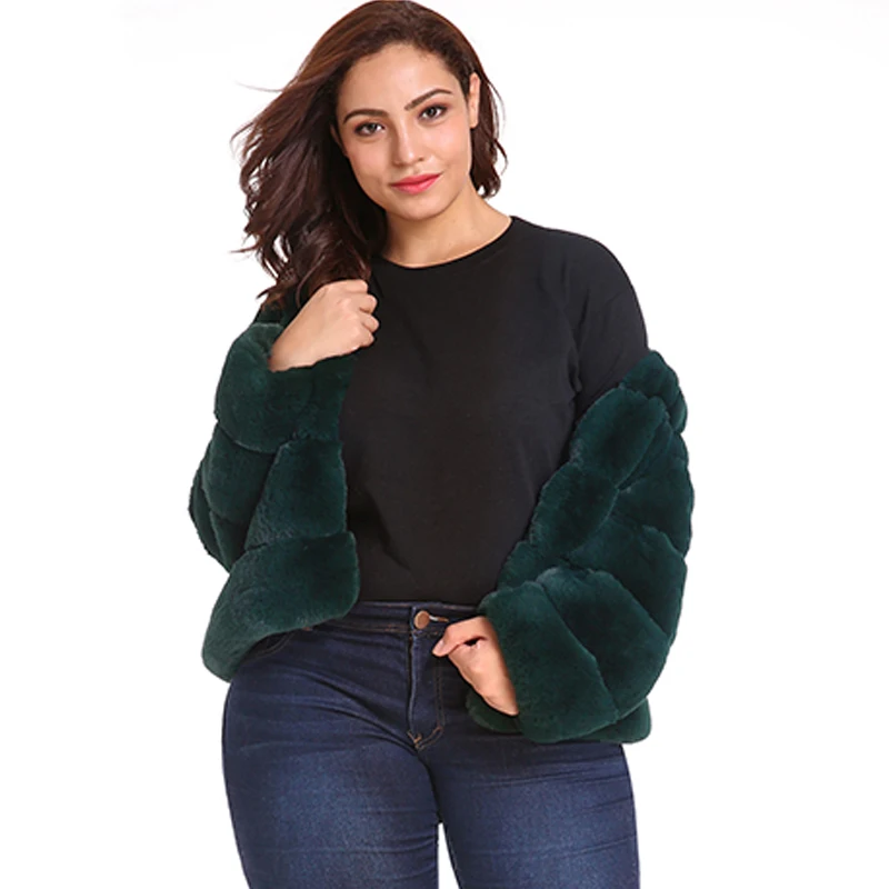 6XL плюс размер пальто из искусственного меха женская пушистая куртка с длинным рукавом v-образный вырез однотонное меховое пальто женская верхняя одежда зимние теплые пальто