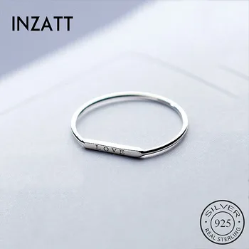 

INZATT Real 925 Sterling Silver Letter ＬＯＶＥ Ring For Fashion Women Party Minimalist Fine Jewelry 2020 Geometric Accessories