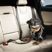 Dog Seat Belt  Car Harness for Dogs Adjustable  Durable Nylon Reflective Bungee Fabric Tether Car Travel Accessories for Dogs