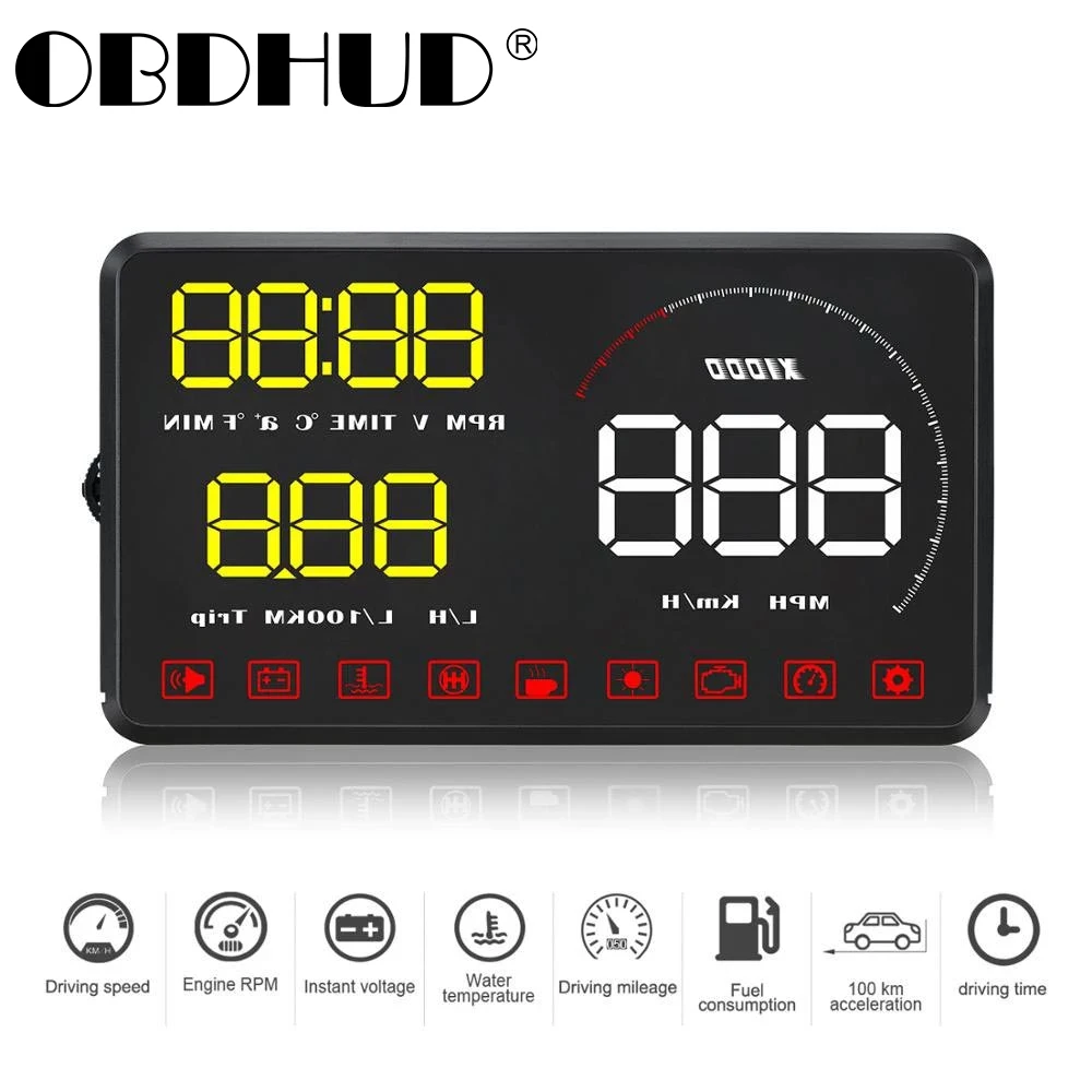 WiiYIii A9 Новый Автомобиль HUD на лобовое стекло Дисплей OBD 2 Цифровой walkie talkie