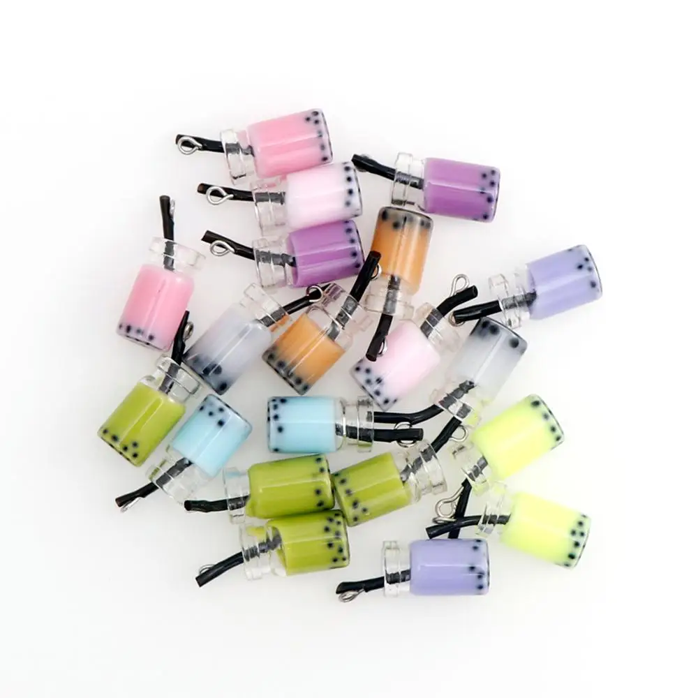 mix color 10x19 мм 10 шт. миниатюрный корпус мини-бутылка из смолы моделирование напитков модель игрушки фруктовый напиток игра кукольный домик куклы аксессуары - Цвет: mix color
