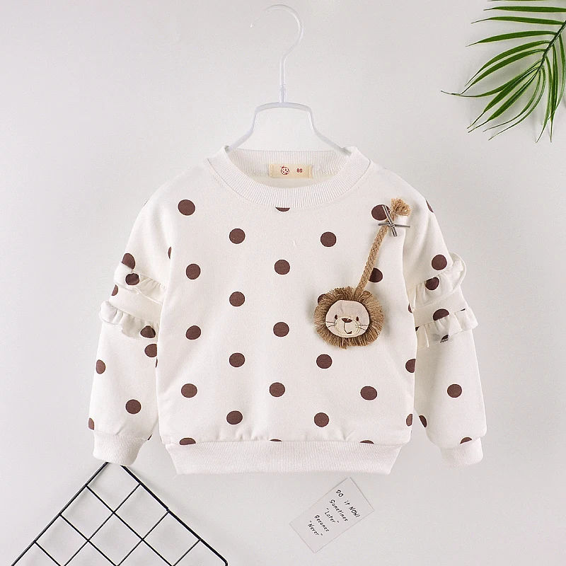 Футболка с длинными рукавами для маленьких девочек; сезон весна-осень; От 1 до 4 лет; милая детская футболка с круглым вырезом; повседневная одежда для малышей