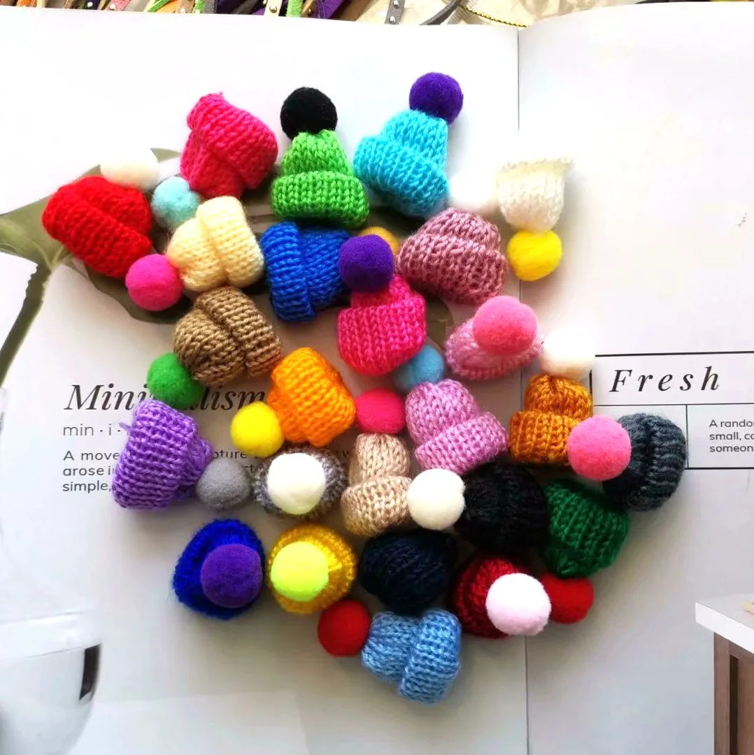 10 шт Смешанные Красочные вязаные мини-шляпы DIY шитье ремесло для одежды сумки аксессуары корейские горячие продажи куклы мини игры игрушки
