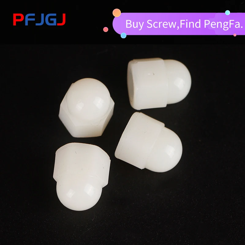 Peng Fa DIN1587 RoHS M3 M4 M5 Черно-Белая нейлоновая гайка пластиковые колпачки декоративные