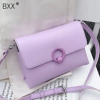 

[BXX] Simple Small Solid Color PU Leather Crossbody Bags For Women 2020 Summer Shoulder Hand Bag Travel Cute Handbags HM415