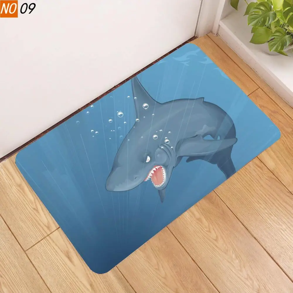 Sholisa Противоскользящий коврик для ванной с 3D принтом Акула Дельфин водопоглощающий коврик для ванной комнаты коврик для гостиной двери туалета - Цвет: Бежевый
