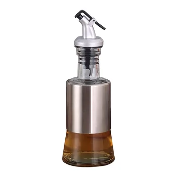 

200Ml Kitchen Glass Oil Bottle Stainless Steel Leak-Proof Soy Sauce Vinegar Cruet Storage Dispenser Useful Kitchen Tools