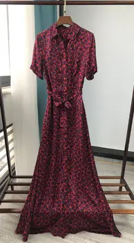 

Women Dress Vintage Floral Elegant Long Midi Dress