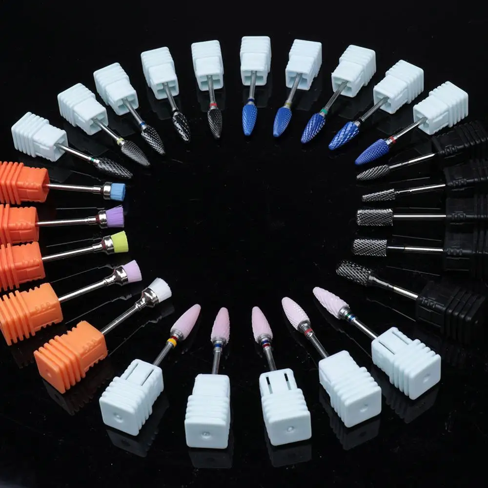 

28Type Ceramic Nail Drill Bit 3/32" Nail Milling Cutter Manicure Pedicure Drill Machine & Accessory Nail Tools