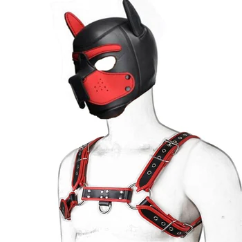 Deluxe Puppy Cosplay Costume Dog Hood Mask Anal Tail Butt Plug Role Play Chest Strap Neck Collar BDSM Sex Toys for Adult Games 3