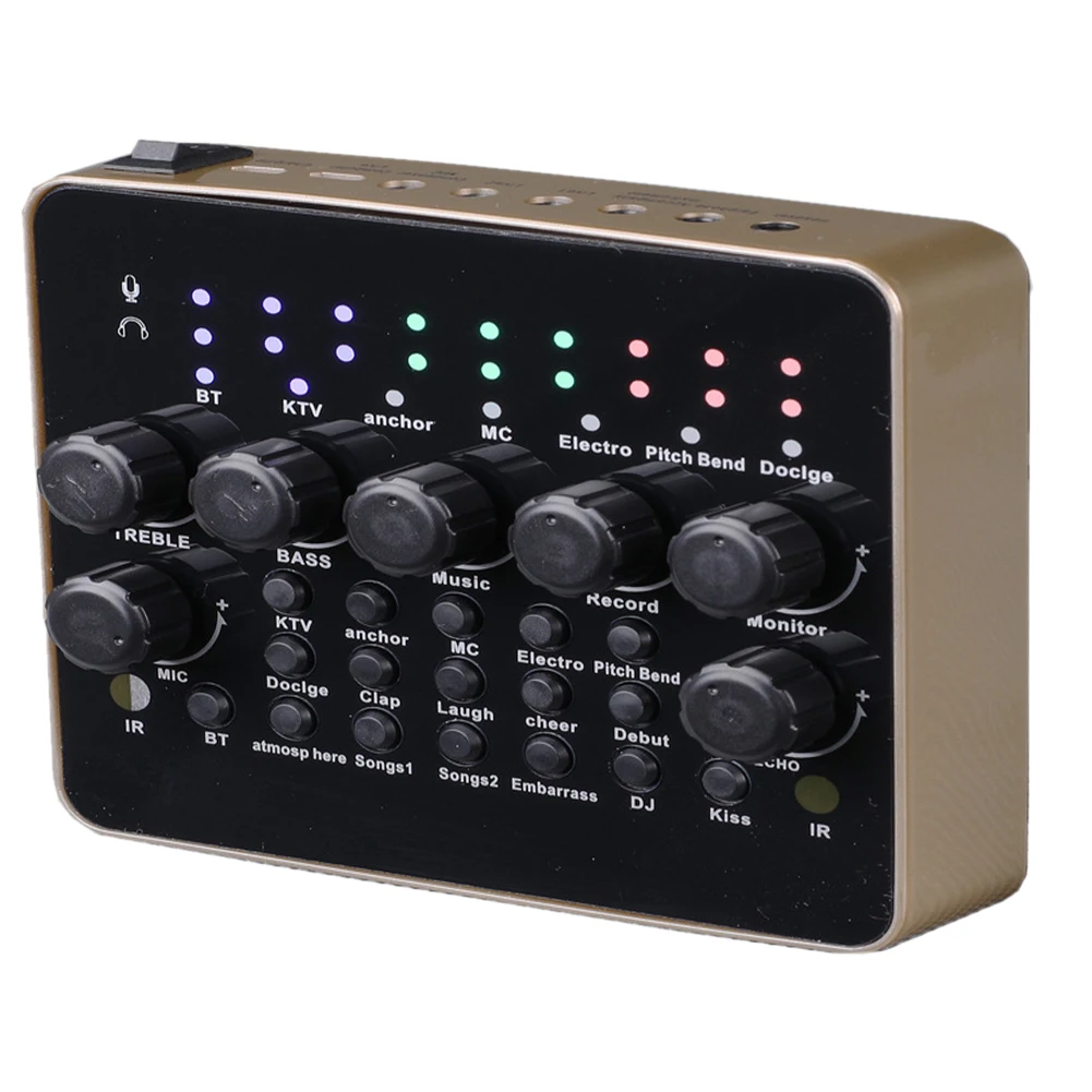 

External Live Broadcast Sound Card Microphone USB Port Headset Computer Recording Adjustable Singing Audio 3D KTV Mobile Phone